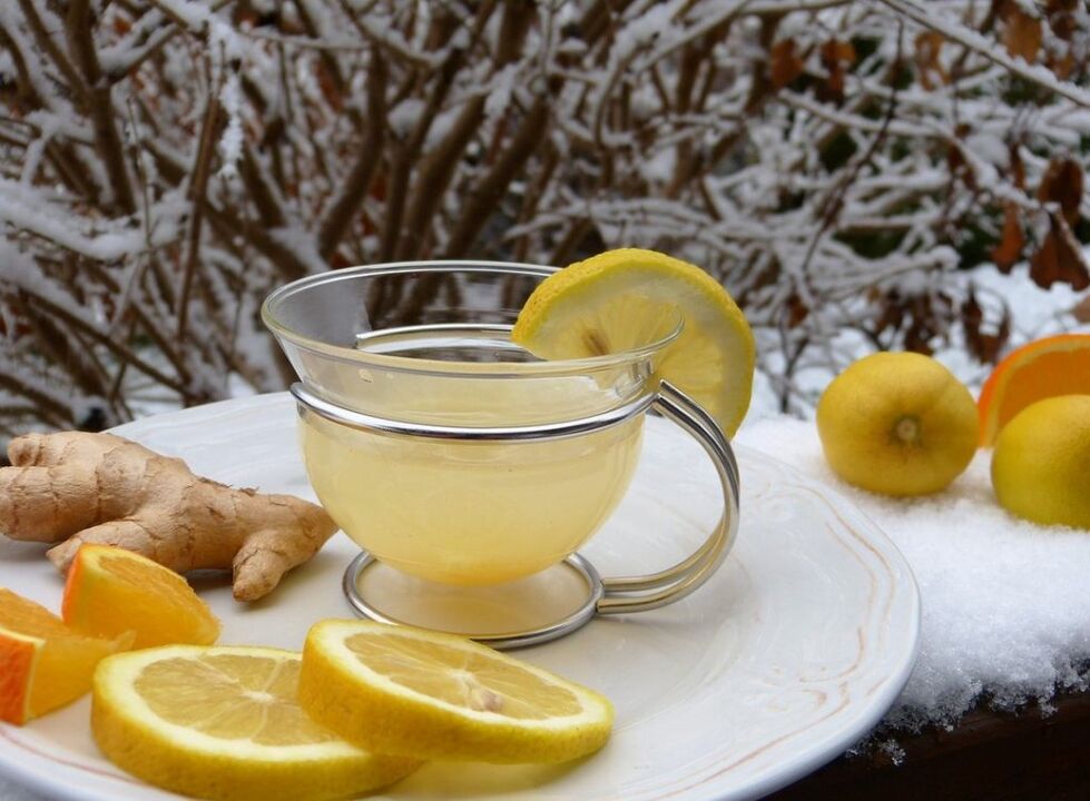 чај со лимон врз основа на ѓумбир за потенција
